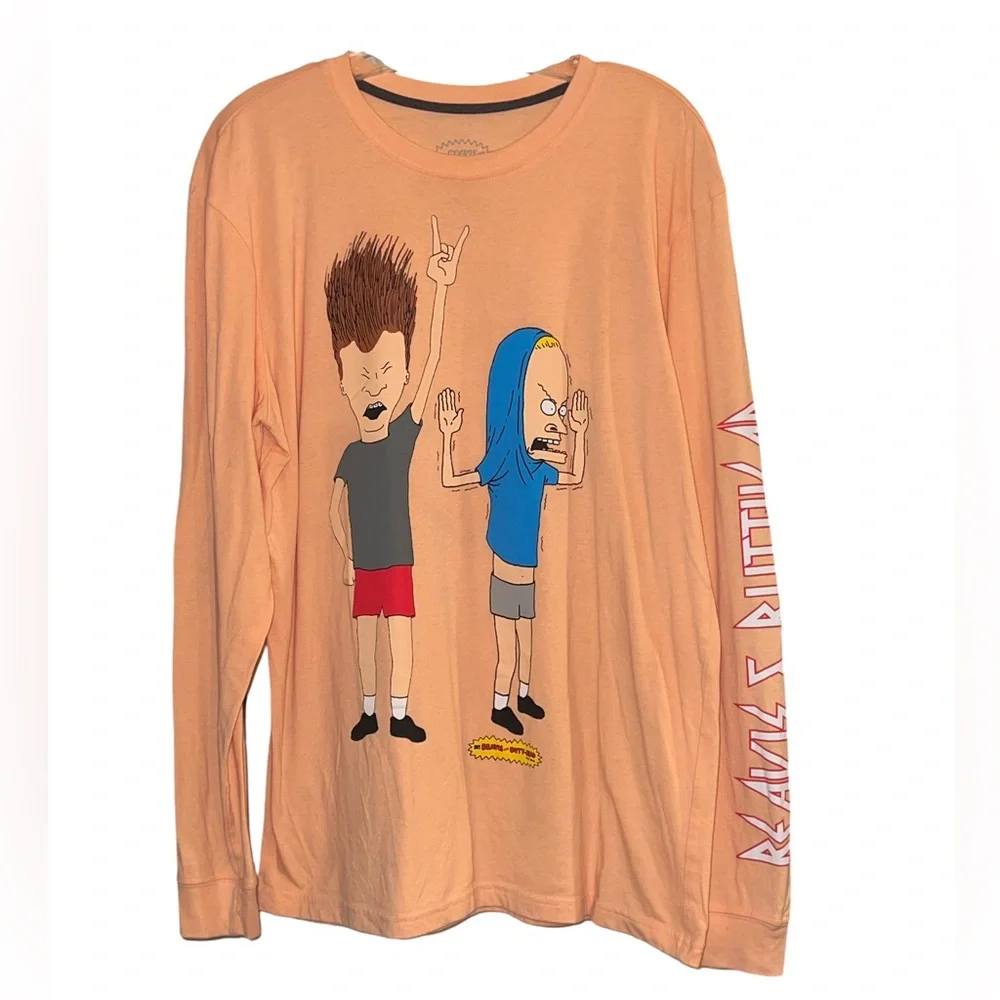 Beavis & Butt-Head 90s Y2K Retro Long Sleeve Tee Shirt MTV  Large